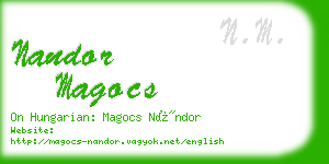 nandor magocs business card